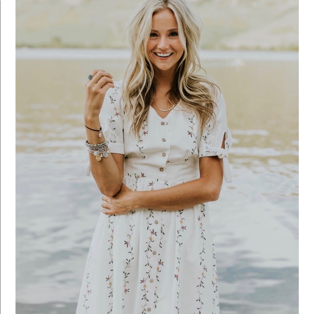 Roolee white floral dress